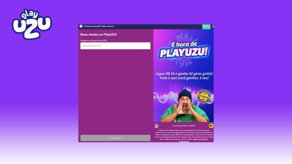 Cadastro do playuzu cassino brasil