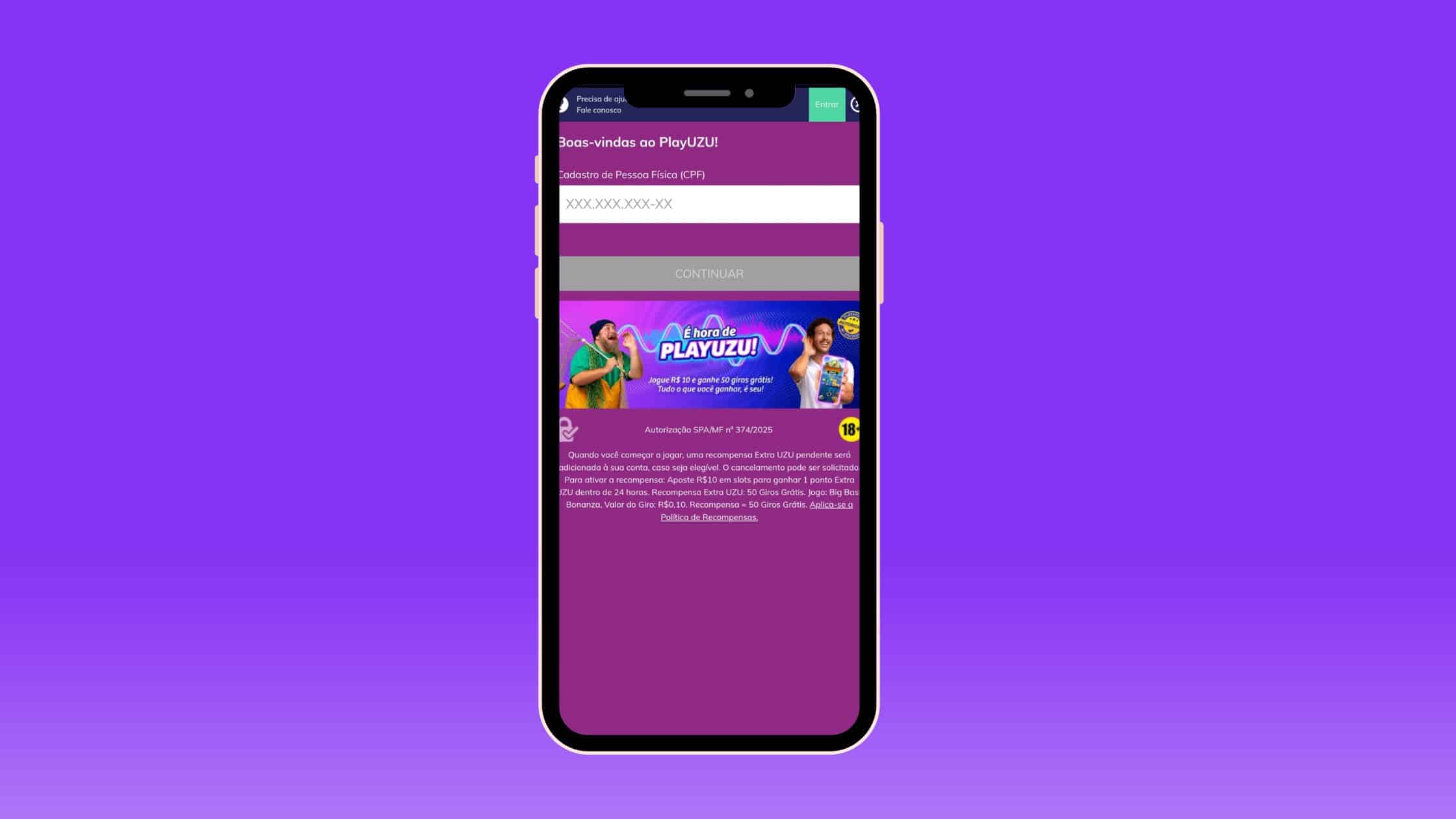 Cadastro e registro no playuzu cassino Brasil