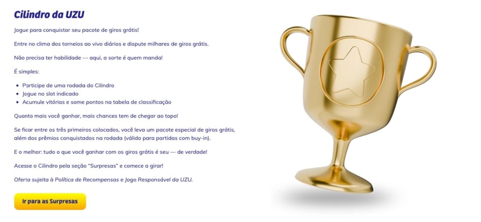 Cilindro da uzu no playuzu cassino brasil