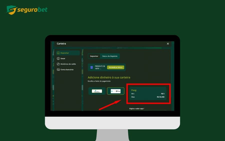 Imagem de deposito da Seguro Bet Brasil.