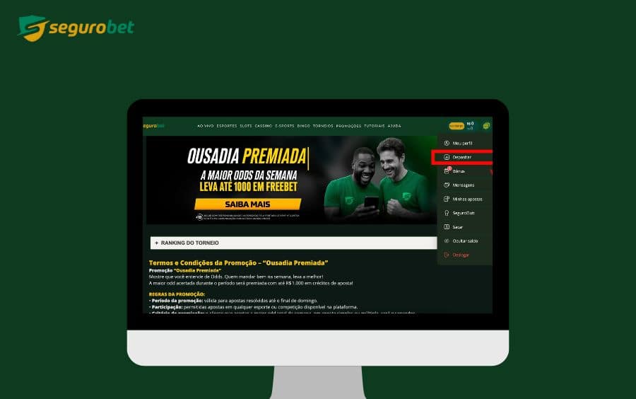 Imagem deposito da Seguro Bet Brasil.