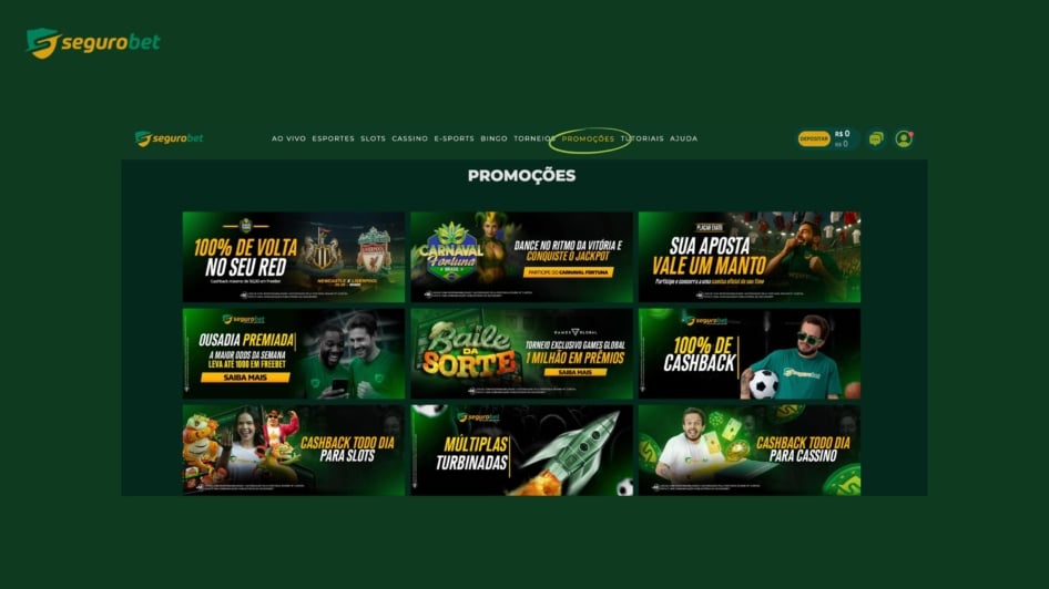 Ilustração das promoçoes da SeguroBet