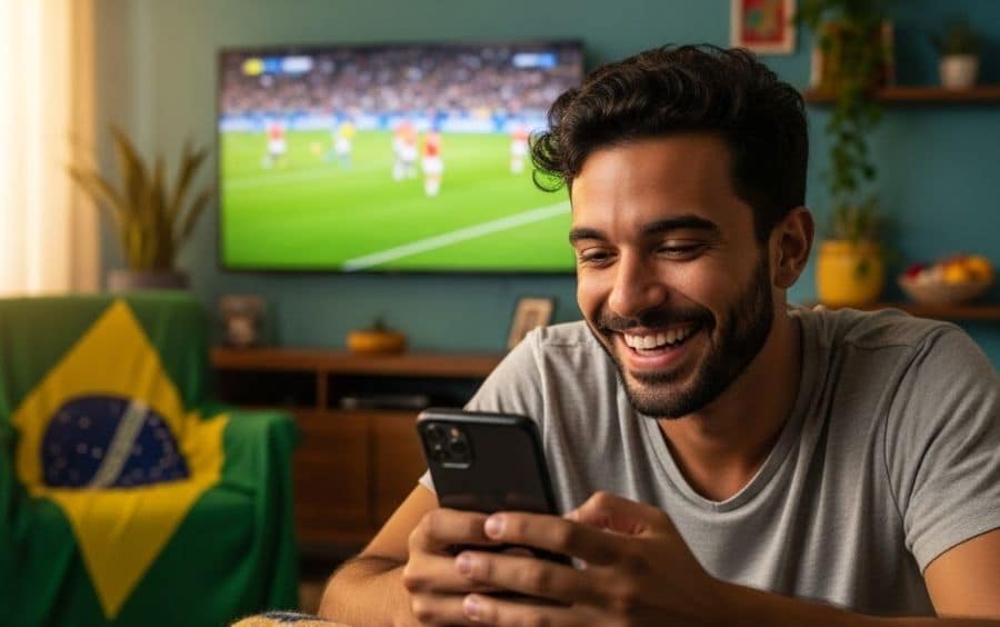 Jovem aprendendo como se registrar na casa de apostas SeguroBet e fazendo apostas online.