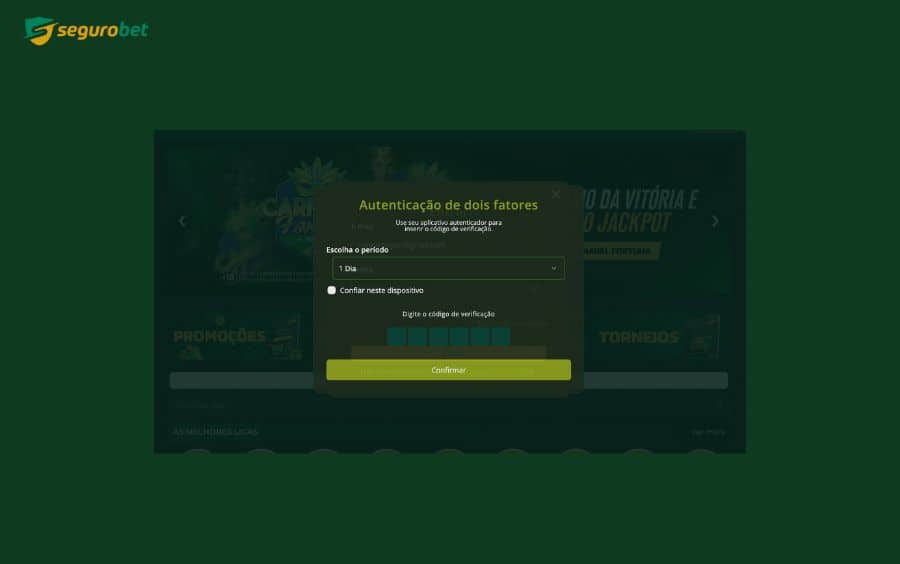 Autenticação de dois fatores da segurobet