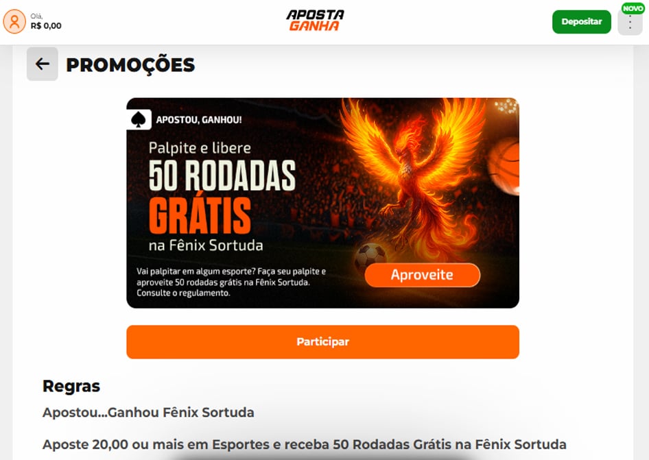 bonus fenix sortuda aposta ganha