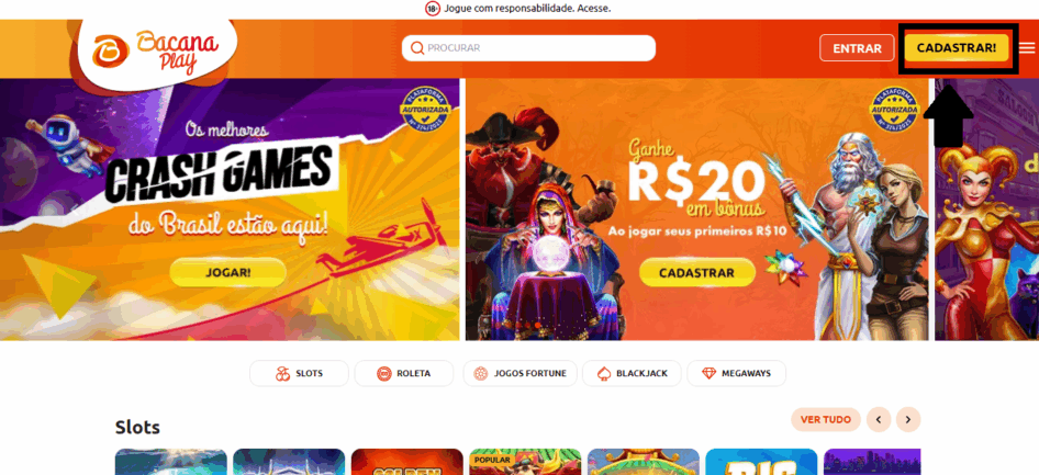 criando a conta bacanaplay