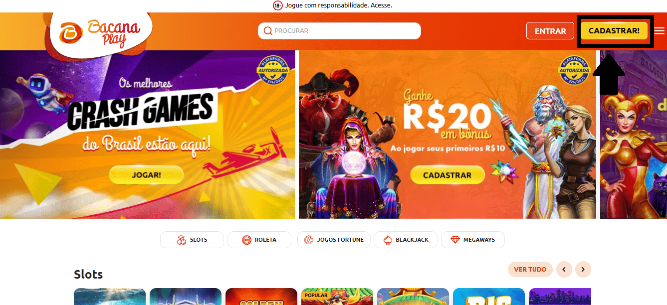 criando a conta bacanaplay