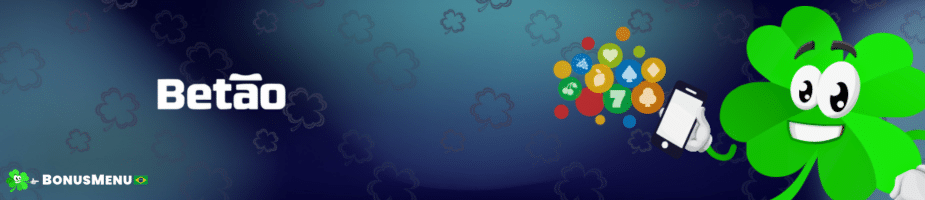 Banner com logo do betao bet com trevo de quatro folhas representando Aplicativo móvel Betão Bet para Android