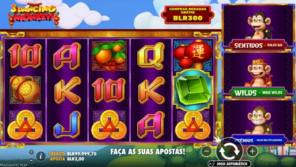 3 Dancing Monkeys™ por Pragmatic Play