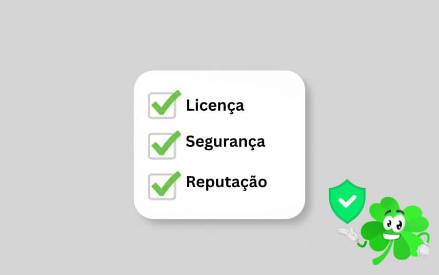 Checklist de critérios essenciais para um cassino online: Licença, Segurança e Reputação, representando Cassinos com Transferência Bancária no Brasil