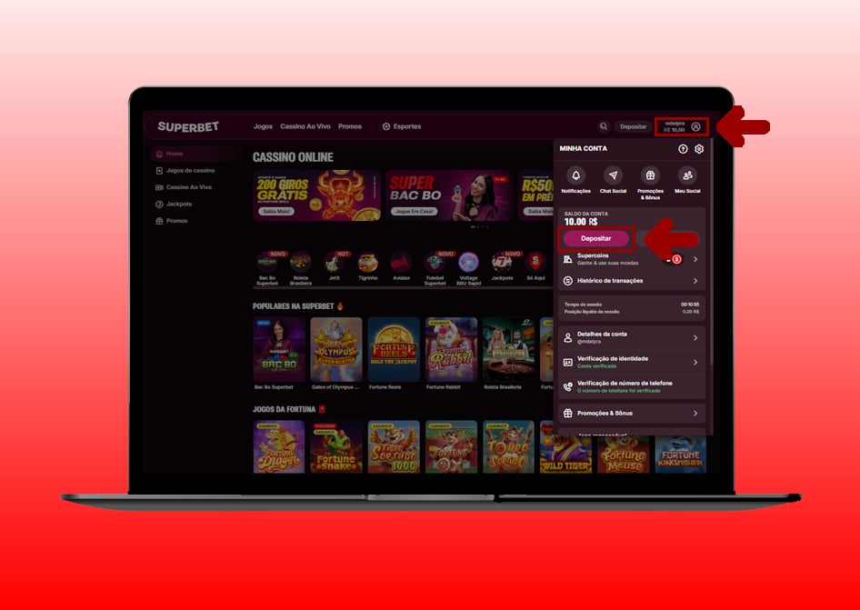 depositar na superbet