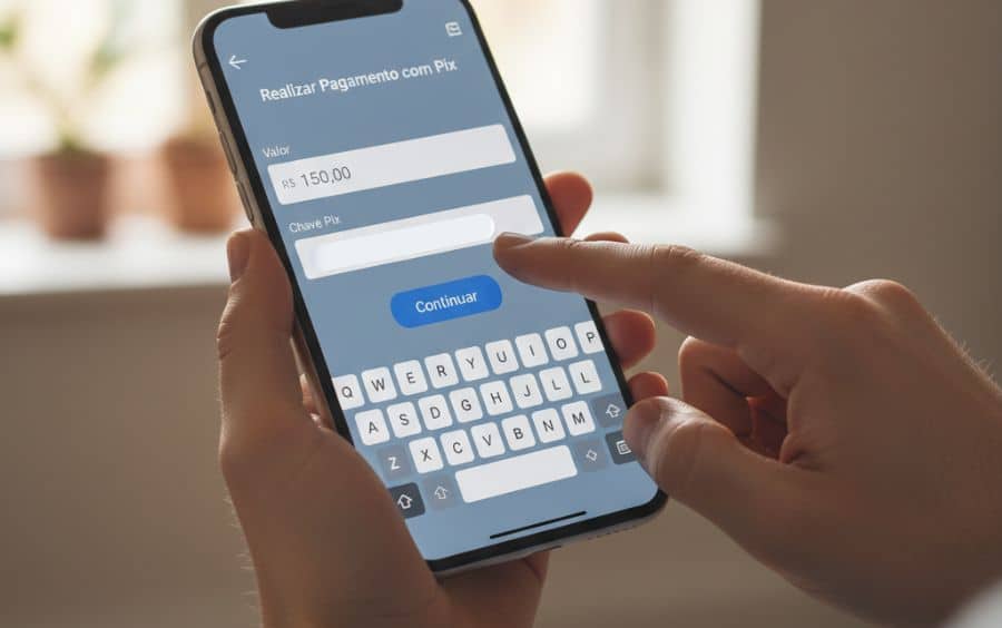 Jogador informando o valor do deposito e a chave Pix (CPF) no formulário do cassino.