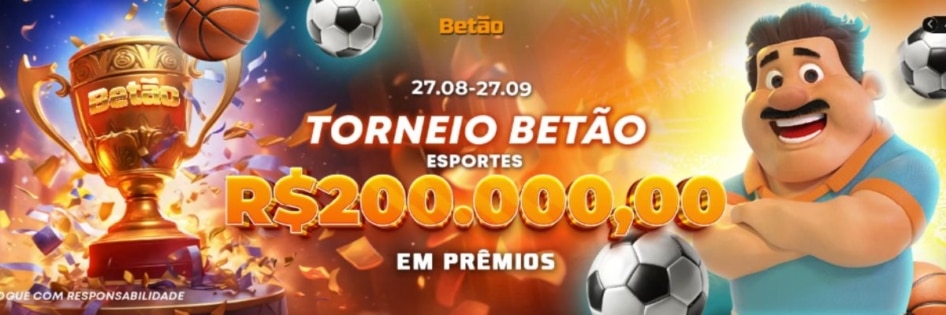 Imagem do emocionante Bônus Betão Bet para o torneio de Esportes, com um troféu e o valor de R$ 200.000 em prêmios.