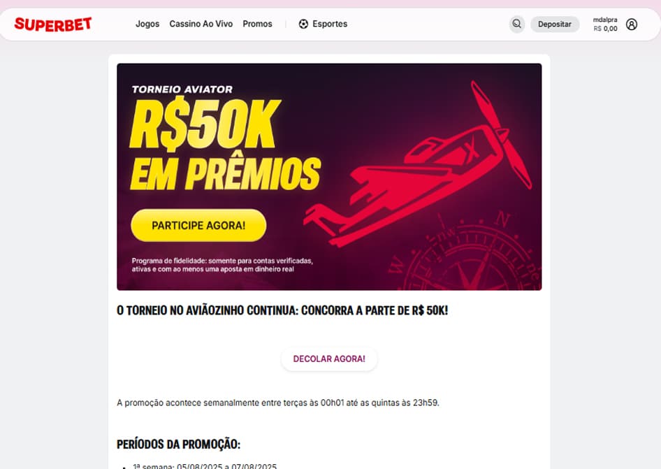 torneio aviator superbet