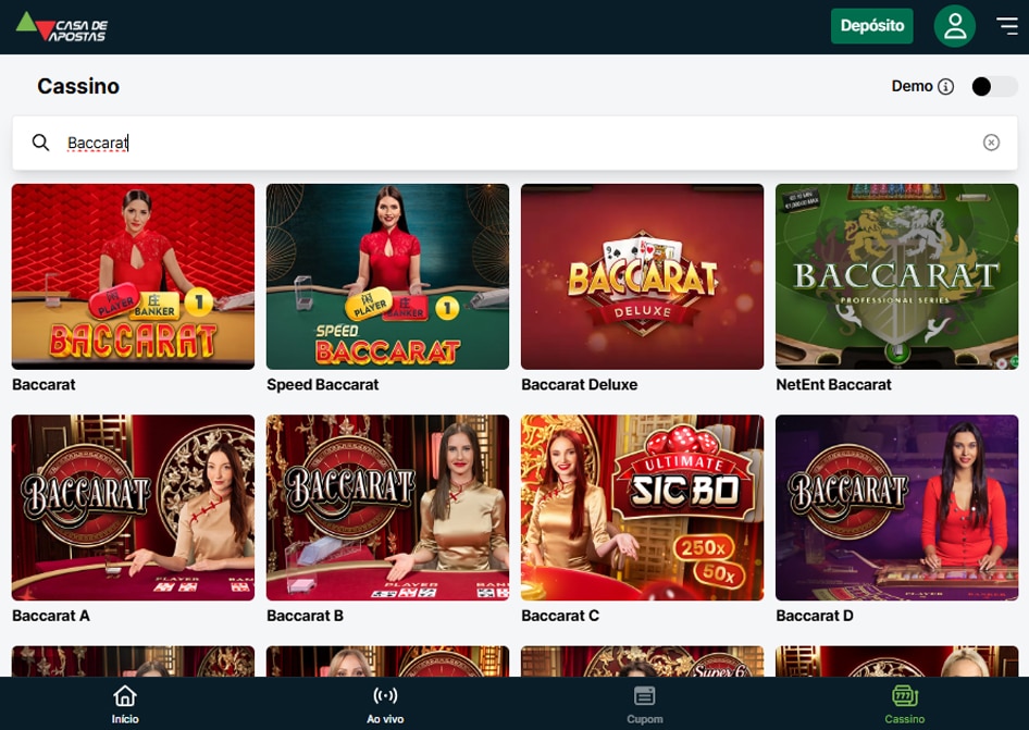 baccarat casa de apostas