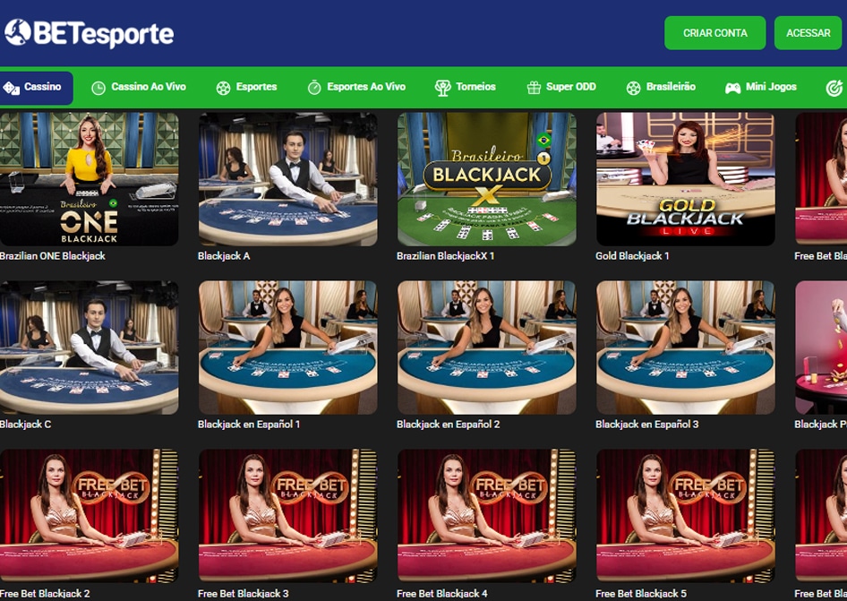 blackjack ao vivo betesporte