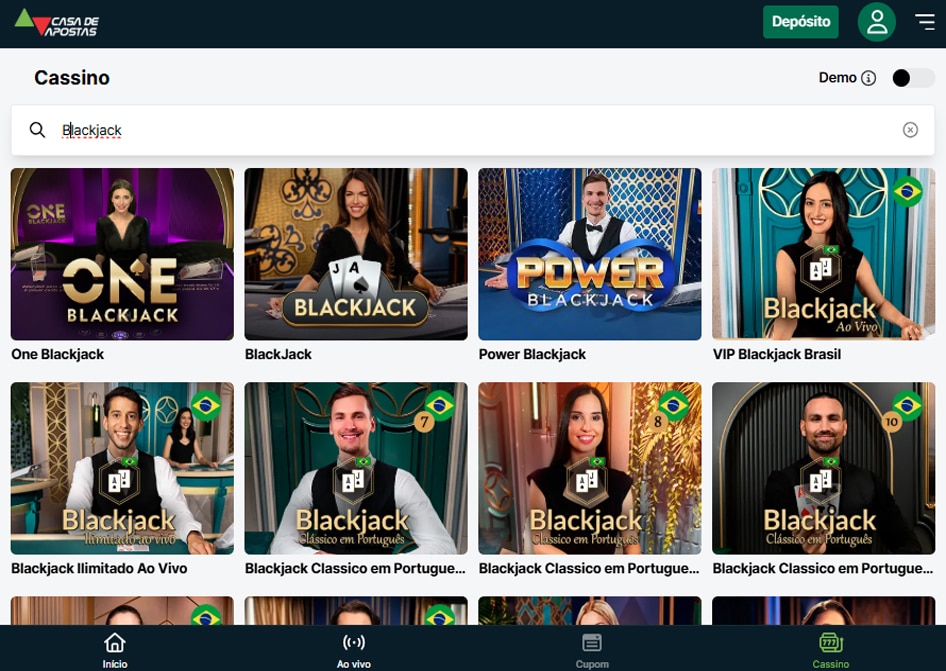 blackjack casa de apostas