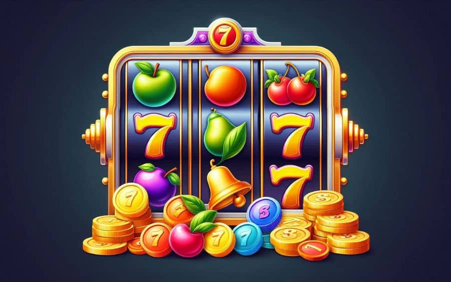 Caça-níquel gratuito com design moderno e tema clássico de frutas e 7s, representando a alta qualidade gráfica que os melhores jogos de slots oferecem.