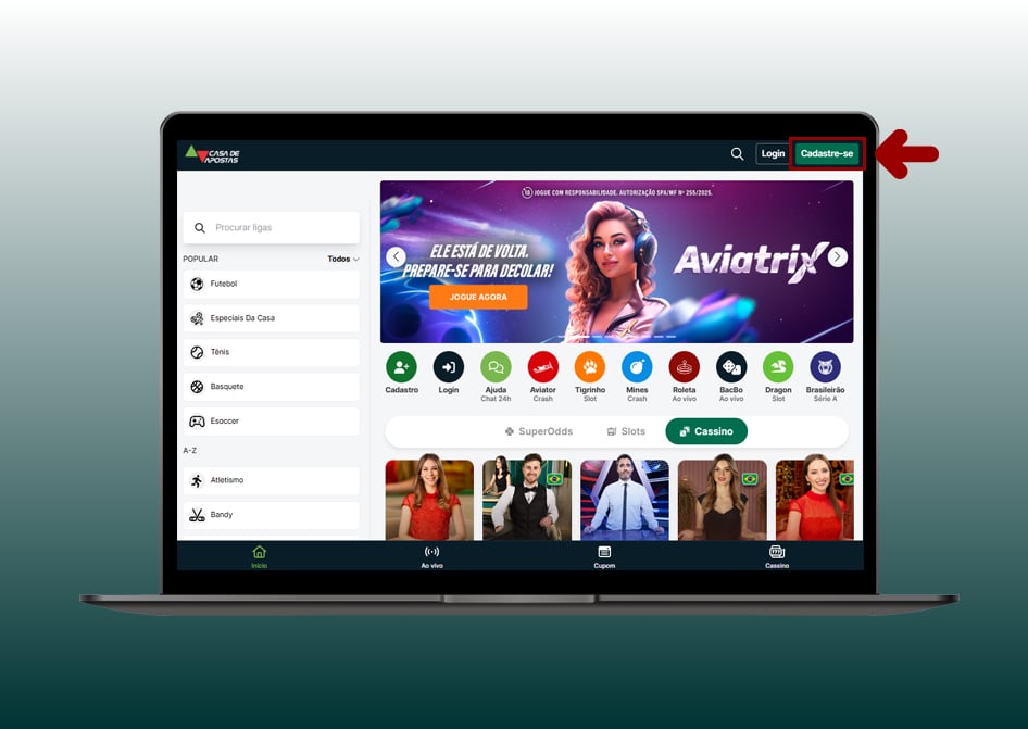 cadastro casa de apostas computador 2