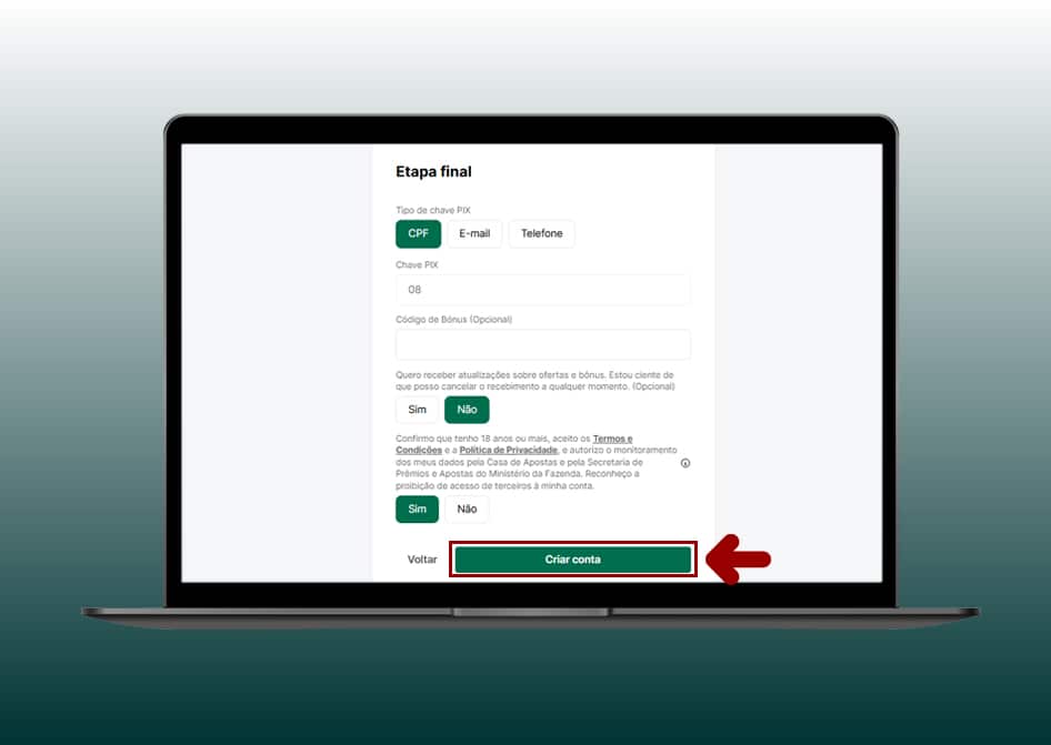 cadastro casa de apostas computador 6