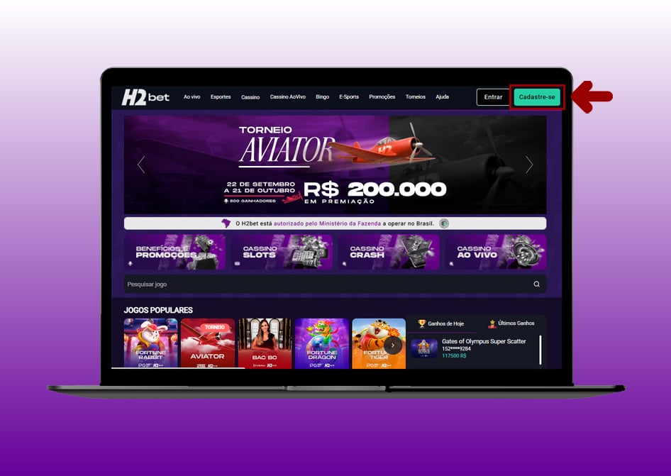 cadastro h2bet computador 2