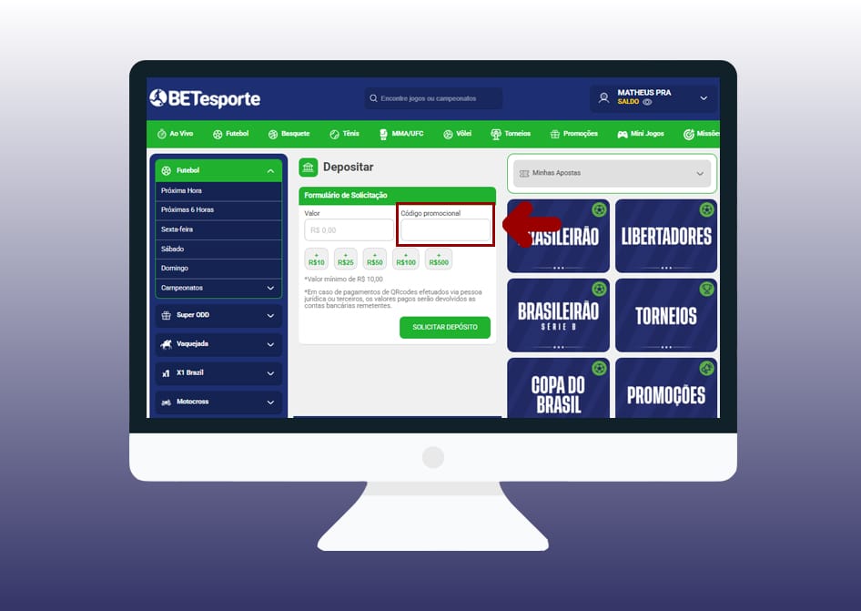 codigo promocional betesporte deposito 3
