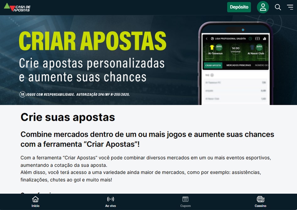 criar apostas casa de apostas