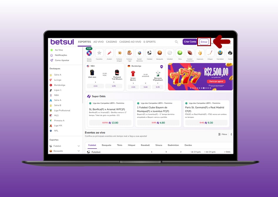 login betsul computador 2