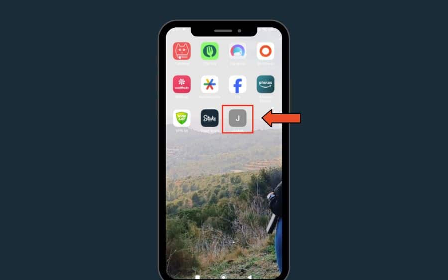 Resultado final: o ícone de atalho da Jonbet instalado na tela inicial de um celular Android, ao lado de outros aplicativos.
