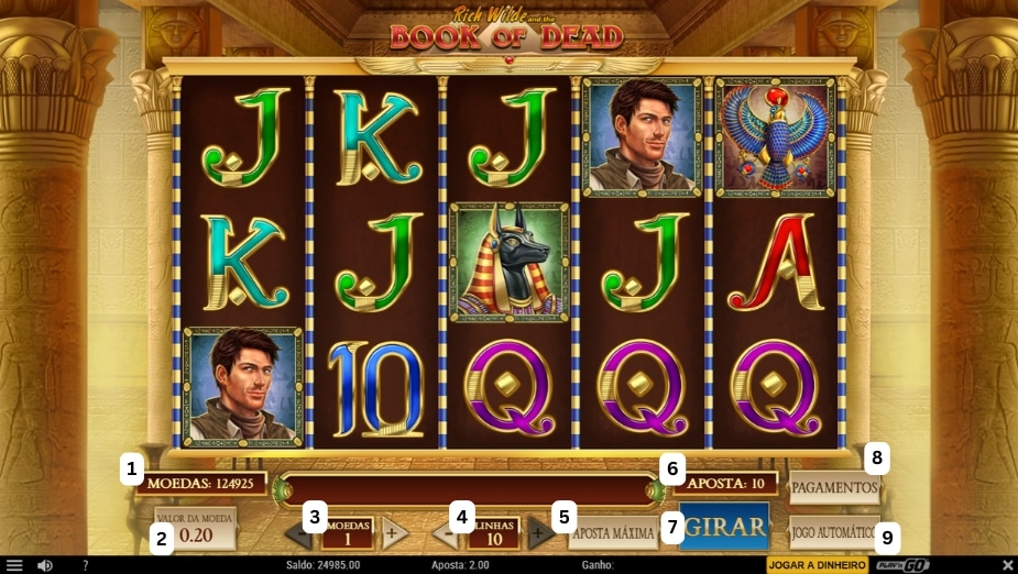Como jogar o caça-níquel Book of Dead