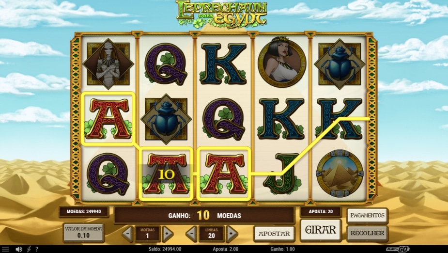 Tema e símbolos Leprechaun Goes Egypt