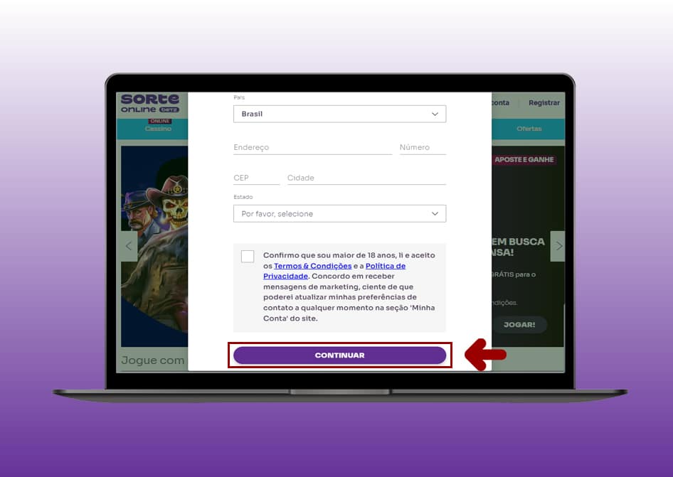 cadastro sorte online computador 3
