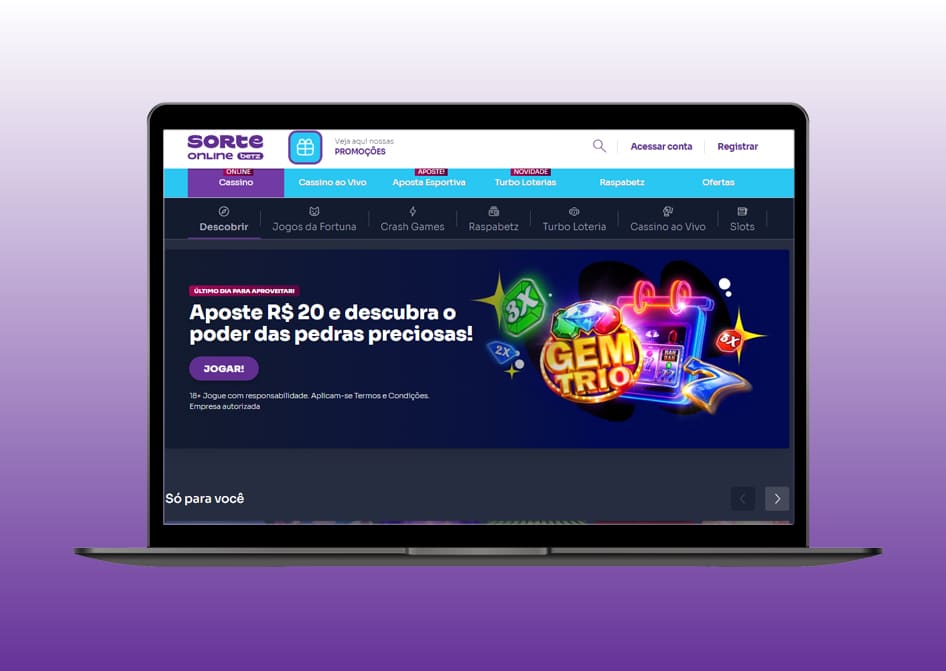 login sorte online computador 1