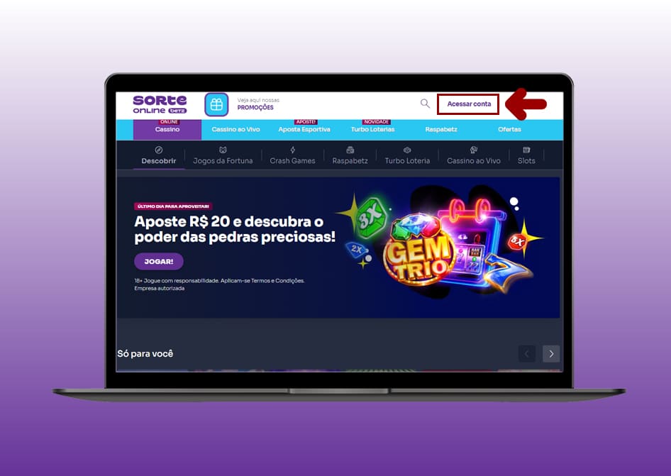 login sorte online computador 2