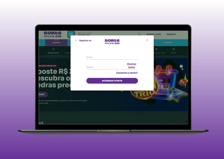 login sorte online computador 3