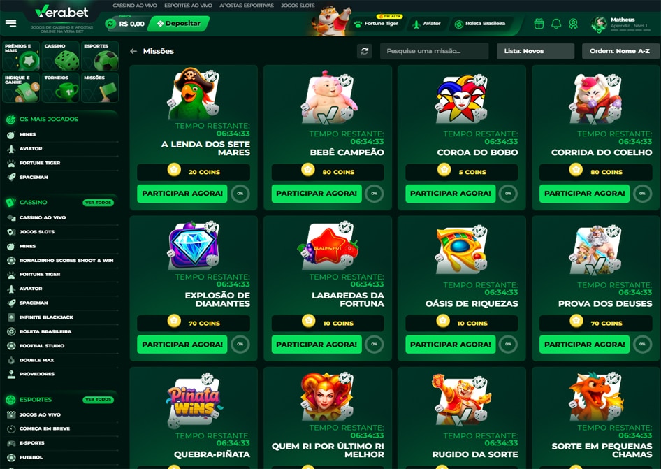 missões vera bet
