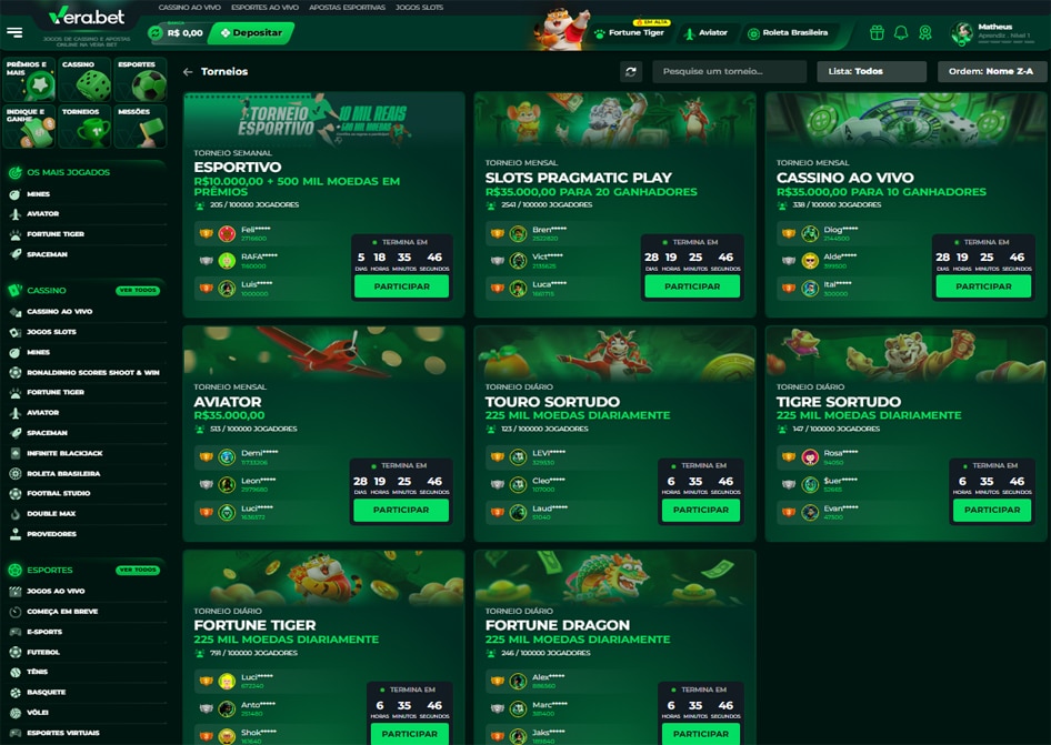 torneios vera bet