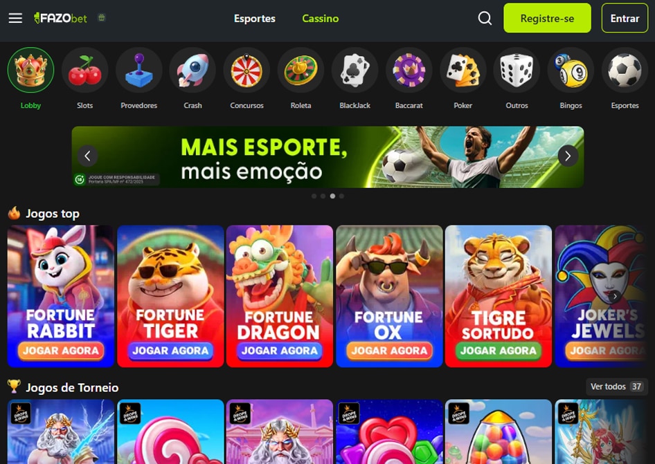 jogos de cassino fazobet