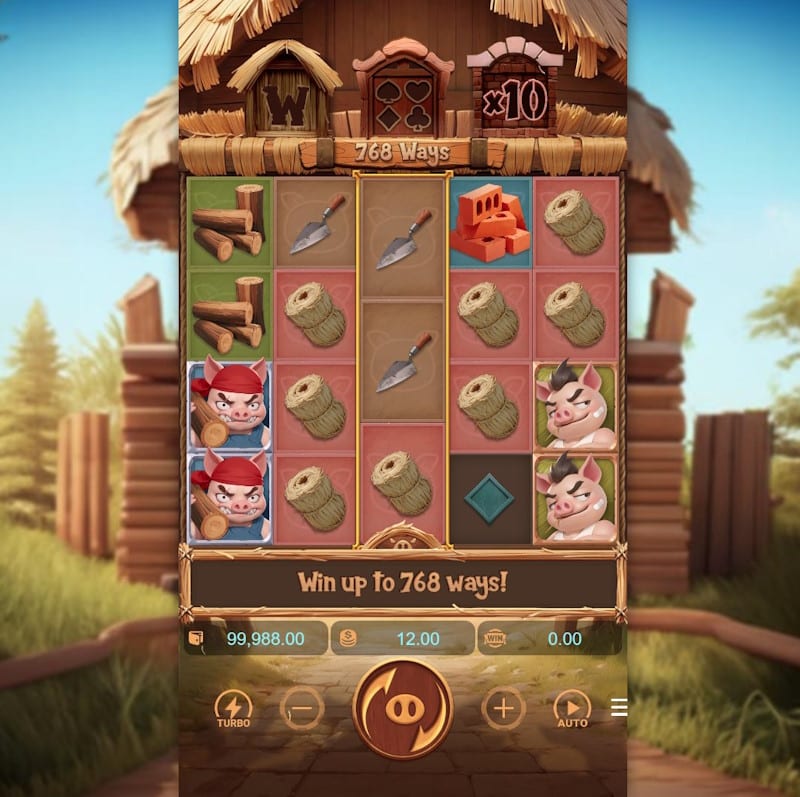 Caça-níquel online grátis Três Porquinhos Loucos