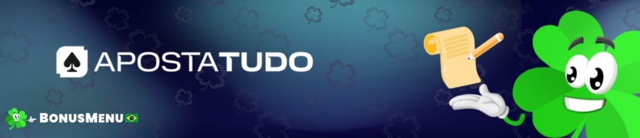 Banner do ApostaTudo com ícone de lista e mascote, destacando o BonusMenu; referência ao Cadastro ApostaTudo.