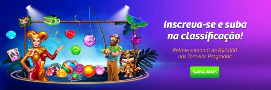Banner dos Torneios Pragmatic PlayUZU incentivando “inscreva-se e suba na classificação”, com prêmio semanal de R$ 2.000.