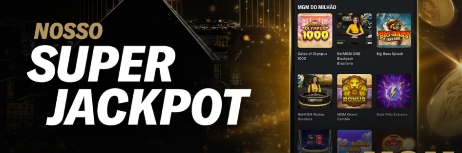 Bônus BetMGM MGM do Milhão com jackpot progressivo e prêmios Mini, Minor, Major e Mega.