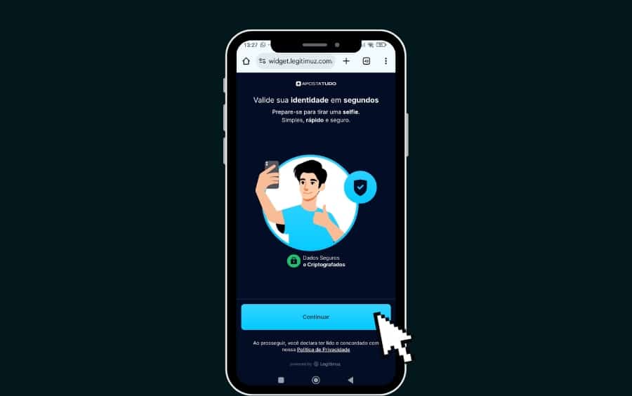 Tela de verificação de identidade da ApostaTudo para ativar conta e acessar promoções