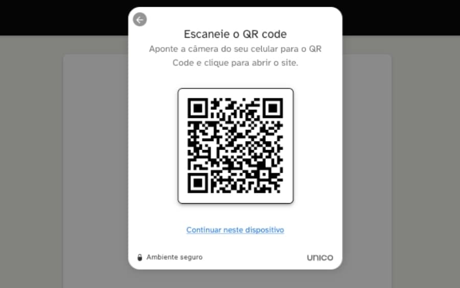 Tela da BetMGM exibindo um QR Code para escanear com o celular e continuar a verificação de identidade.