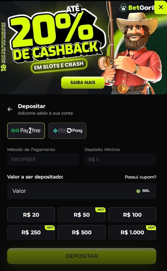 cashback-exclusivo-slots-bet-gorillas-reividicar-1