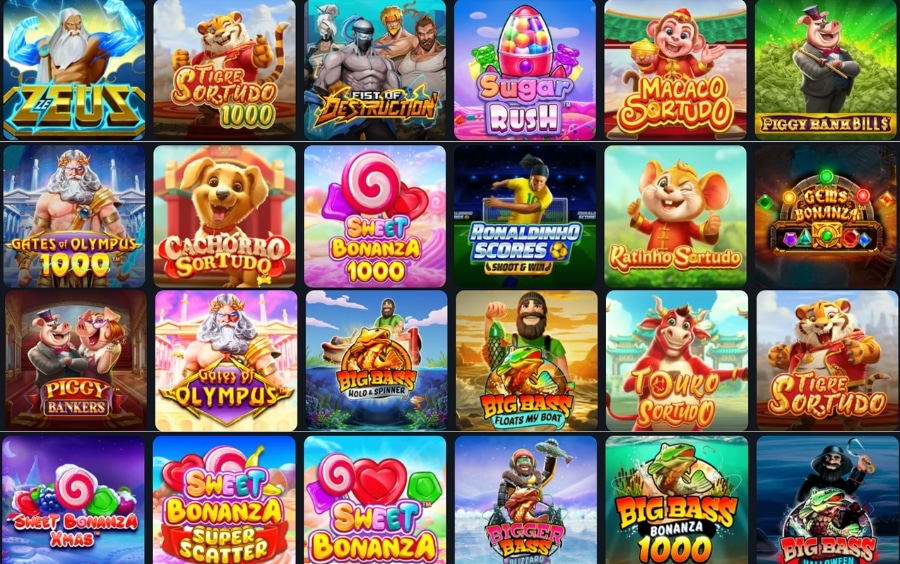 Área de Slots da BetBra com uma grade de jogos disponíveis para participar da promoção.