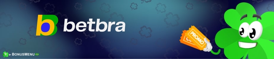 Banner da Betbra com mascote segurando ticket “PROMO” e destaque para Código Promocional Betbra.