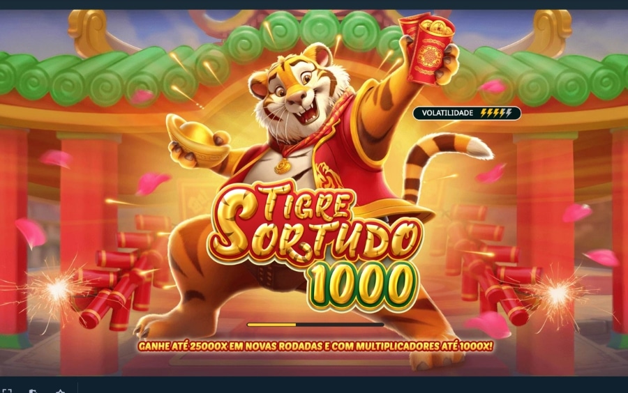 Slot Tigre Sortudo 1000 da Fat Panda, um dos jogos participantes do Carnaval de Giros Stake com apostas a partir de R$ 2.