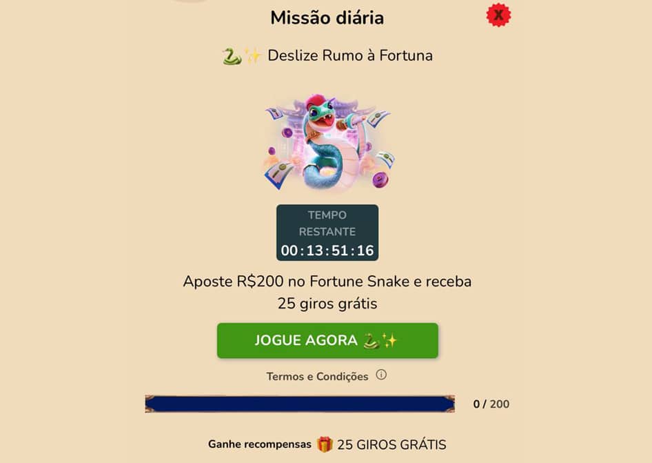 missao fortune snake hiperbet