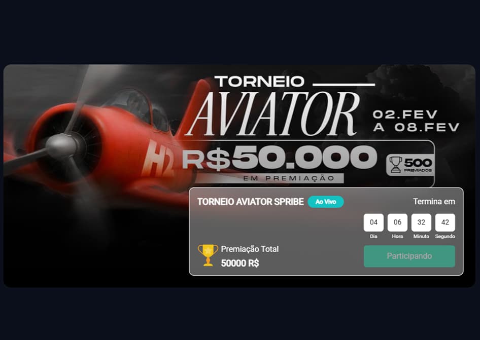 torneio aviator h2bet